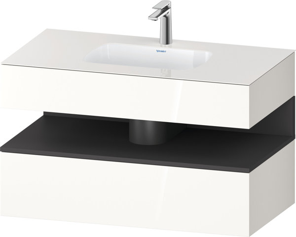 Duravit Qatego built-in washbasin with console washbasin base, 1000x550x600mm, niche graphite matt, QA4786049