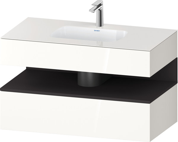 Duravit Qatego built-in washbasin with console washbasin base, 1000x550x600mm, niche graphite superm...