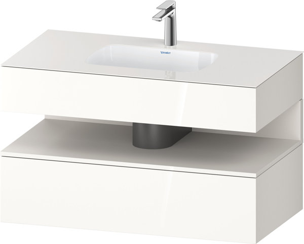 Duravit Qatego built-in washbasin with console washbasin base, 1000x550x600mm, niche white supermatt...