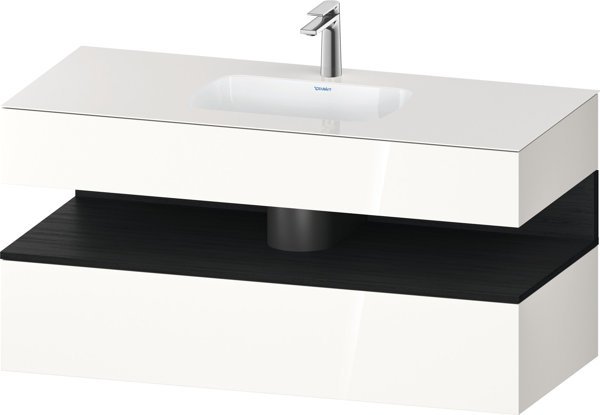 Duravit Qatego built-in washbasin with console washbasin base, 1200x550x600mm, niche oak black, QA47...