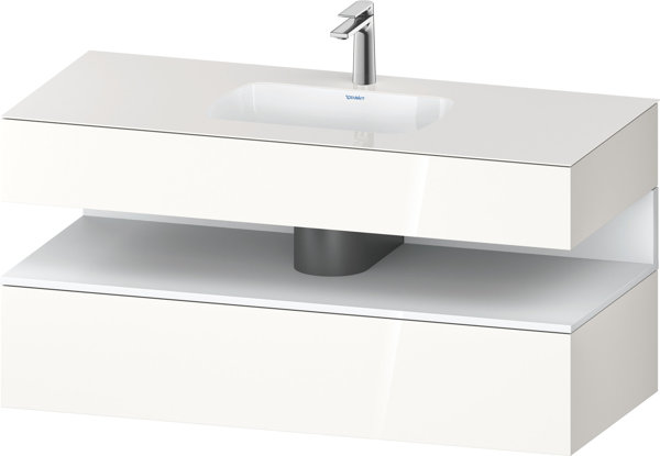 Duravit Qatego built-in washbasin with console washbasin base, 1200x550x600mm, niche White Matt, QA4...