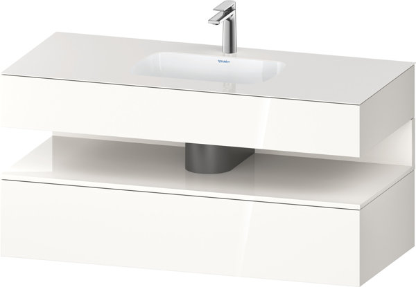 Duravit Qatego built-in washbasin with console washbasin base, 1200x550x600mm, niche white high gloss, QA4787022