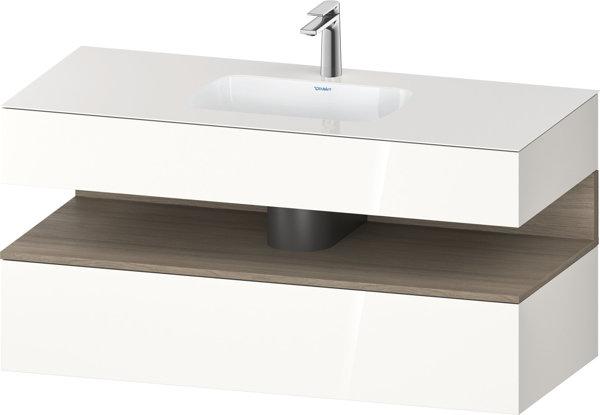 Duravit Qatego built-in washbasin with console washbasin base, 1200x550x600mm, niche oak terra, QA4787035