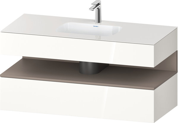 Duravit Qatego built-in washbasin with console washbasin base, 1200x550x600mm, niche basalt matt, QA4787043