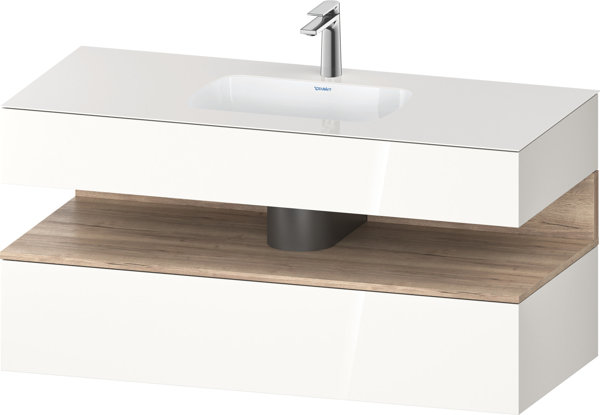 Duravit Qatego built-in washbasin with console washbasin base, 1200x550x600mm, niche oak marbled, QA...