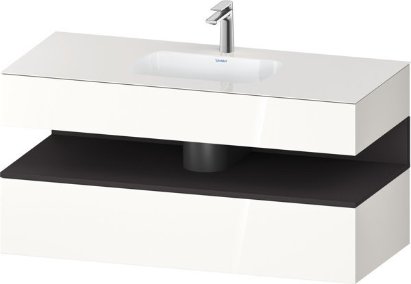 Duravit Qatego built-in washbasin with console washbasin base, 1200x550x600mm, niche graphite superm...