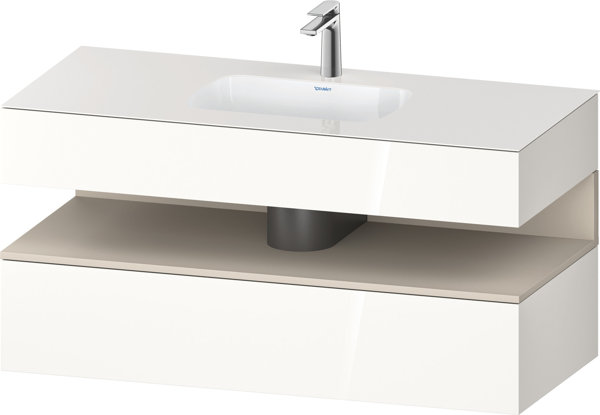 Duravit Qatego built-in washbasin with console washbasin base, 1200x550x600mm, niche taupe supermatt, QA4787083