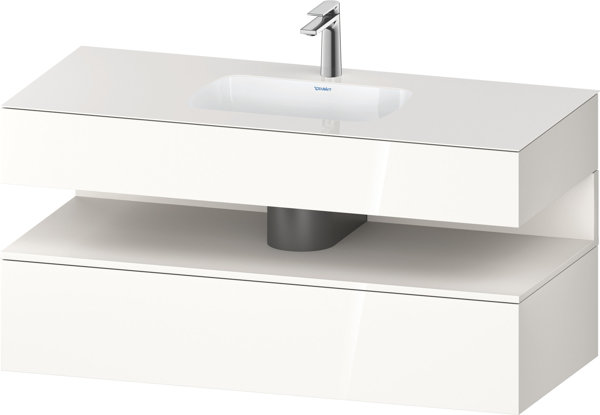 Duravit Qatego built-in washbasin with console washbasin base, 1200x550x600mm, niche white supermatt...