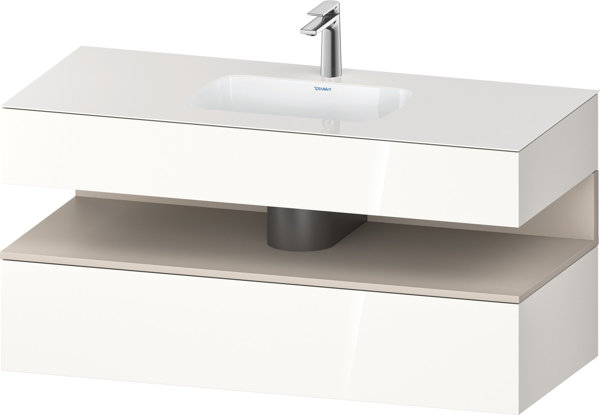 Duravit Qatego built-in washbasin with console washbasin base, 1200x550x600mm, niche taupe matt, QA4787091