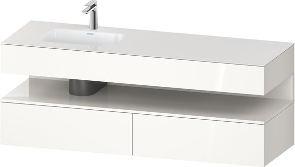 Duravit Qatego built-in washbasin with console washbasin base, 1600x550x600mm, niche white high gloss, basin left, QA4795022