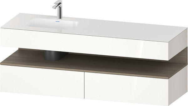 Duravit Qatego built-in washbasin with console washbasin base, 1600x550x600mm, niche oak terra, basin left, QA4795035