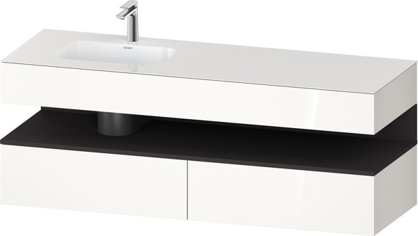 Duravit Qatego built-in washbasin with console washbasin base, 1600x550x600mm, niche graphite superm...