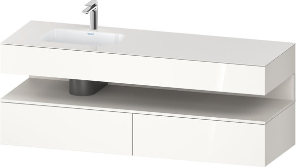 Duravit Qatego built-in washbasin with console washbasin base, 1600x550x600mm, niche white supermatt...