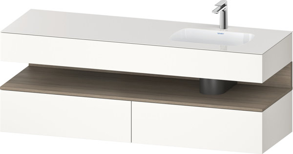 Duravit Qatego built-in washbasin with console washbasin base, 1600x550x600mm, niche oak terra, basi...