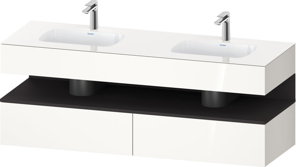 Duravit Qatego built-in washbasin with console washbasin base, 1600x550x600mm, niche graphite superm...