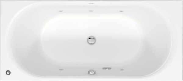 Duravit D-Neo built-in whirlpool tub with two back slides, 1800x800 mm, 760476000JP1000