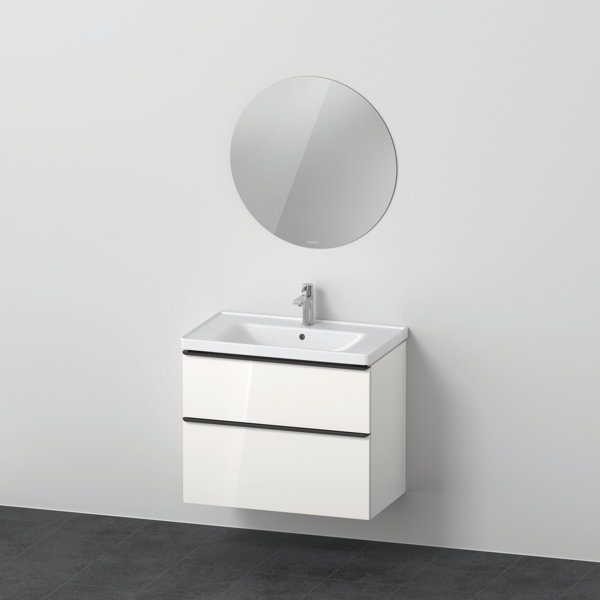 D-Neo furniture set, furniture washbasin with wall-mounted vanity unit and LED mirror (round), 800x2...