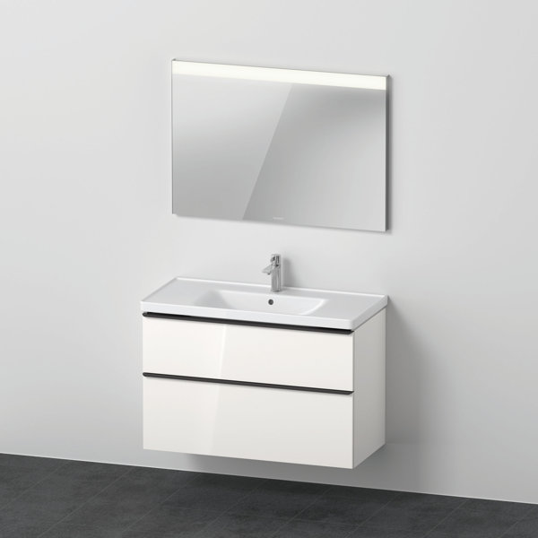 D-Neo furniture set, furniture washbasin with wall-mounted vanity unit and LED mirror, 1000x2000mm, ...