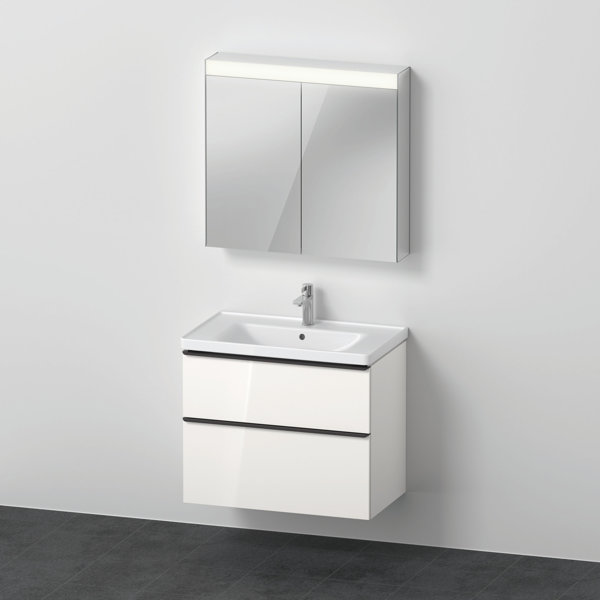 D-Neo furniture set, furniture washbasin with wall-mounted vanity unit and LED mirror cabinet, 800x2...