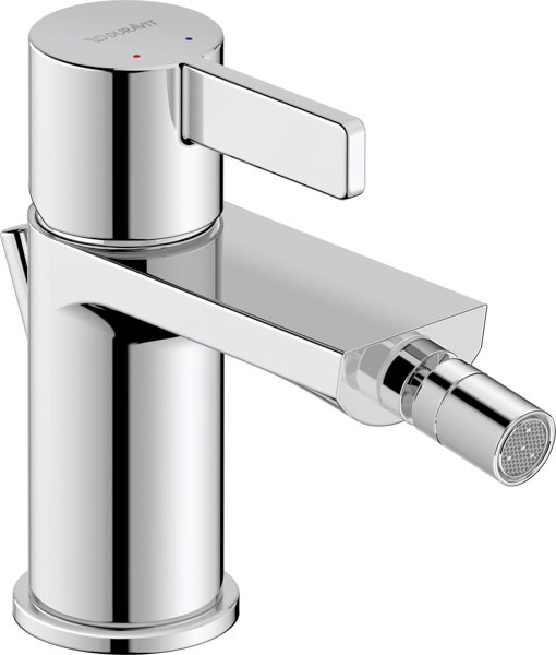 Duravit D-Neo single lever bidet mixer with pop-up waste, projection 125 mm, DE2400001010