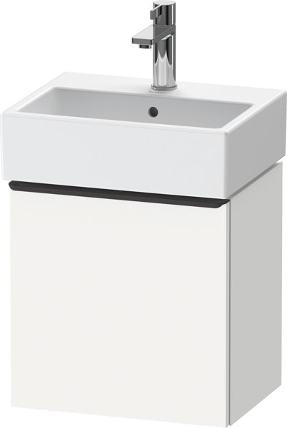 Duravit D-Neo, wall hung vanity unit, width 434 x depth 322mm, 1x door (stop left), with handle, DE4...