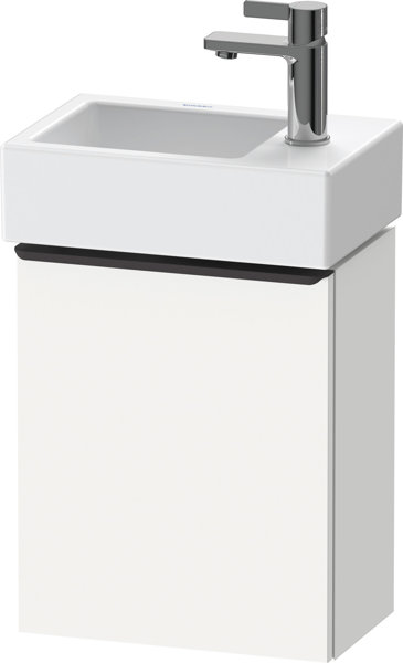 Duravit D-Neo, wall hung vanity unit, width 364 x depth 222mm, 1x door (stop left), with handle, DE4...