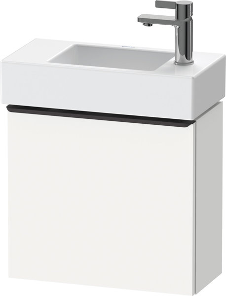 Duravit D-Neo, wall hung vanity unit, width 484 x depth 222mm, 1x door (stop left), with handle, DE4...