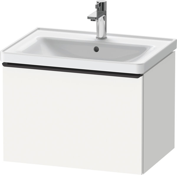 Duravit D-Neo, wall-mounted vanity unit, width 634 x depth 452mm, 1x pull-out, with handle, DE42540