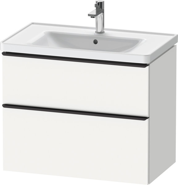 Duravit D-Neo, wall-mounted vanity unit, width 784 x depth 452mm, 1x drawer, 1x pull-out, with handle, DE43550