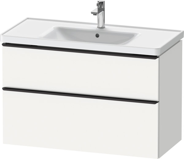 Duravit D-Neo, wall-mounted vanity unit, width 984 x depth 452mm, 1x drawer, 1x pull-out, with handle, DE43560