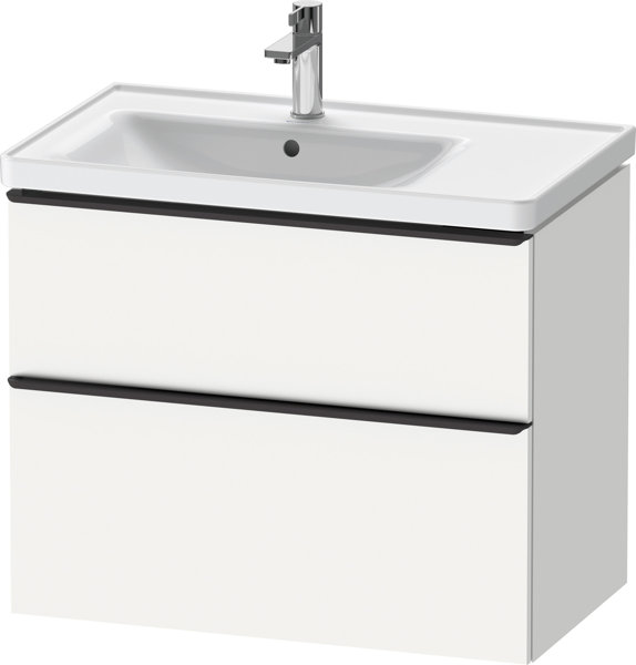 Duravit D-Neo, wall-mounted vanity unit, width 784 x depth 452mm, 1x drawer, 1x pull-out, with handle, DE43570