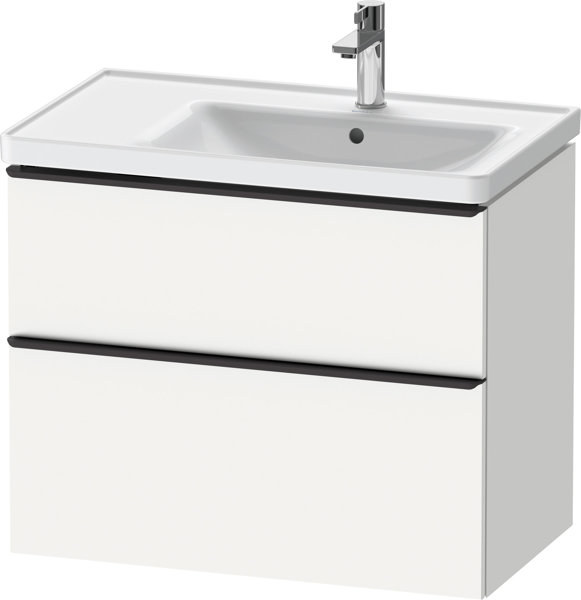 Duravit D-Neo, wall-mounted vanity unit, width 784 x depth 452mm, 1x drawer, 1x pull-out, with handle, DE43580