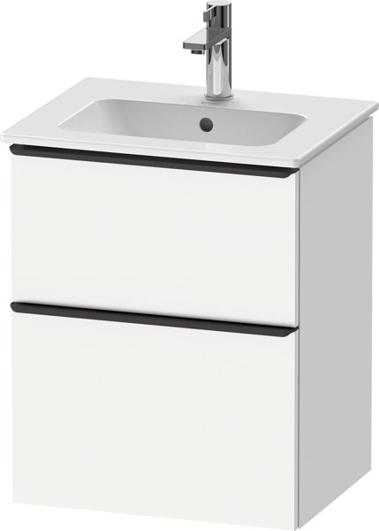 Duravit D-Neo, wall-mounted vanity unit, width 510 x depth 402mm, 1x drawer, 1x pull-out, with handle, DE43600