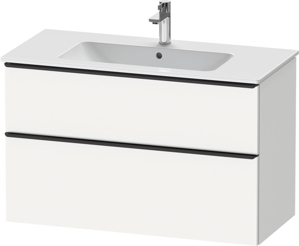 Duravit D-Neo, wall-mounted vanity unit, width 1010 x depth 462mm, 1x drawer, 1x pull-out, with handle, DE43630