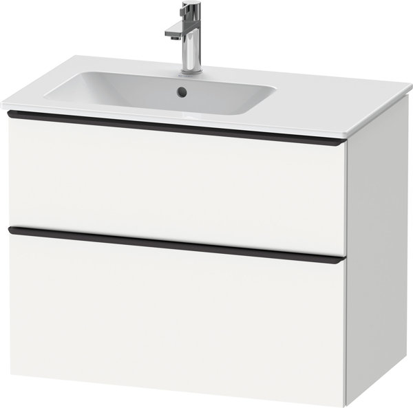 Duravit D-Neo, wall-mounted vanity unit, width 810 x depth 462mm, 1x drawer, 1x pull-out, with handle, DE43660