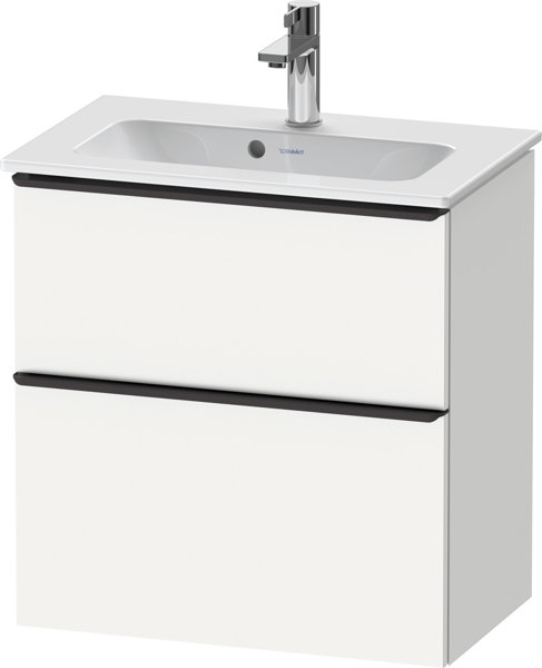 Duravit D-Neo, vanity unit wall-mounted Compact, width 610 x depth 372mm, 1x drawer, 1x pull-out, with handle, DE43680