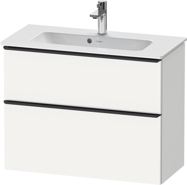 Duravit D-Neo, vanity unit wall-mounted Compact, width 810 x depth 372mm, 1x drawer, 1x pull-out, with handle, DE43690