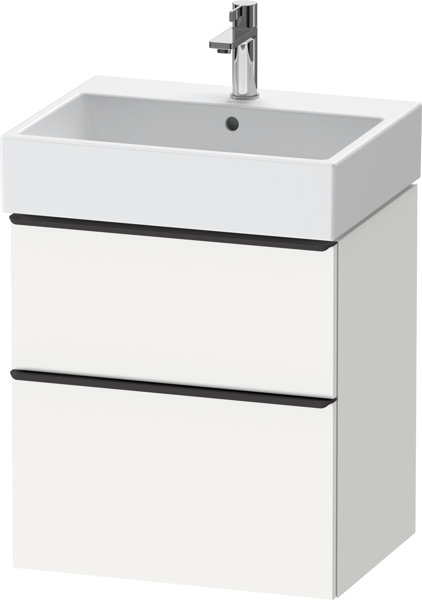 Duravit D-Neo, wall-mounted vanity unit, width 584 x depth 442mm, 1x drawer, 1x pull-out, with handl...