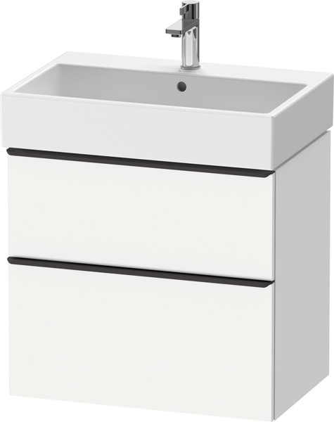 Duravit D-Neo, wall-mounted vanity unit, width 684 x depth 442mm, 1x drawer, 1x pull-out, with handl...