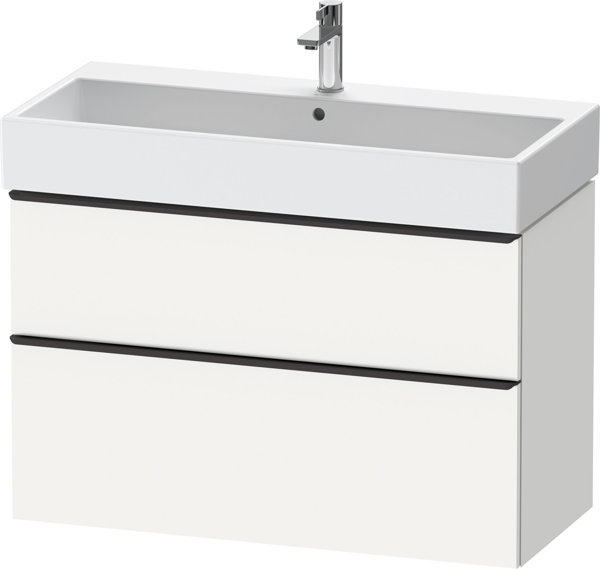 Duravit D-Neo, wall-mounted vanity unit, width 984 x depth 442mm, 1x drawer, 1x pull-out, with handle, DE43740