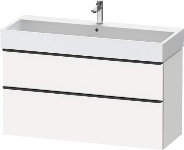 Duravit D-Neo, wall-mounted vanity unit, width 1184 x depth 442mm, 1x drawer, 1x pull-out, with hand...