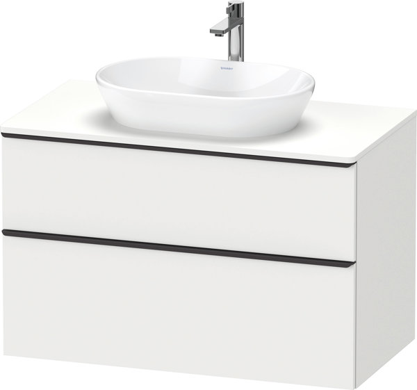 Duravit D-Neo, wall mounted vanity unit, width 1000 x depth 550mm, 2x drawers, with handle, DE49680