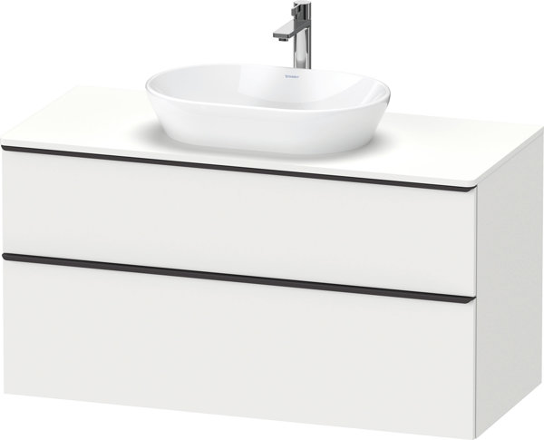 Duravit D-Neo, wall hung vanity unit, width 1200 x depth 550mm, 2x drawers, with handle, DE49690