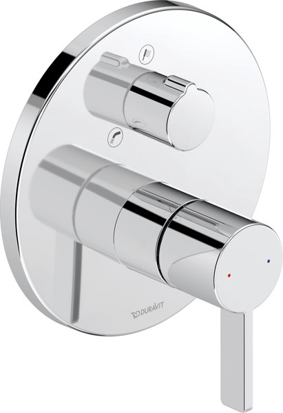 Duravit D-Neo single lever bath mixer concealed, 2 consumers, with diverter valve and safety combina...