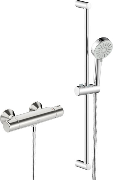 Hansa HANSABASIC shower mixer, with Eco shower set, chrome, 55150131