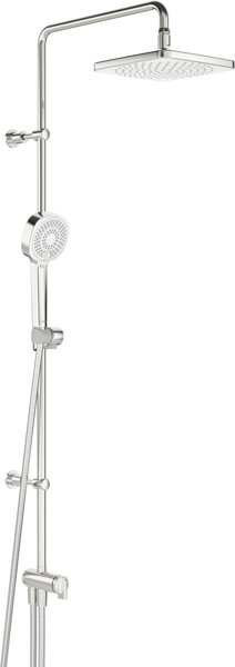 Hansa Hansabasicjet shower system, overhead shower 200x200mm, angular, eco flow, projection 407 mm, ...