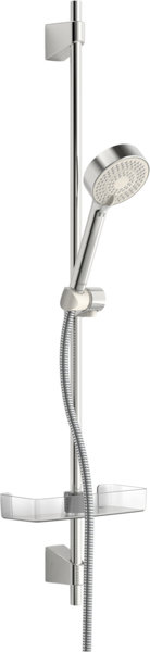 Hansa Hansabasicjet wall bar shower set, length 960 mm, anti-lime technology, 3-jet, hand shower dia...