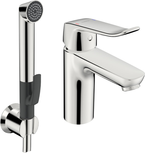 Hansa Hansacare basin mixer with functional hand shower, projection 114 mm, chrome, 46282206