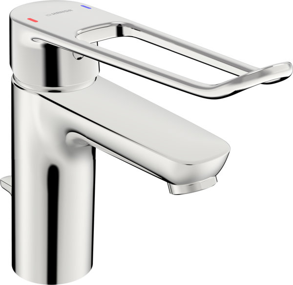 Hansa Hansaclinca basin mixer, projection 114 mm, lever 209 mm, with pull rod, chrome, 45012185