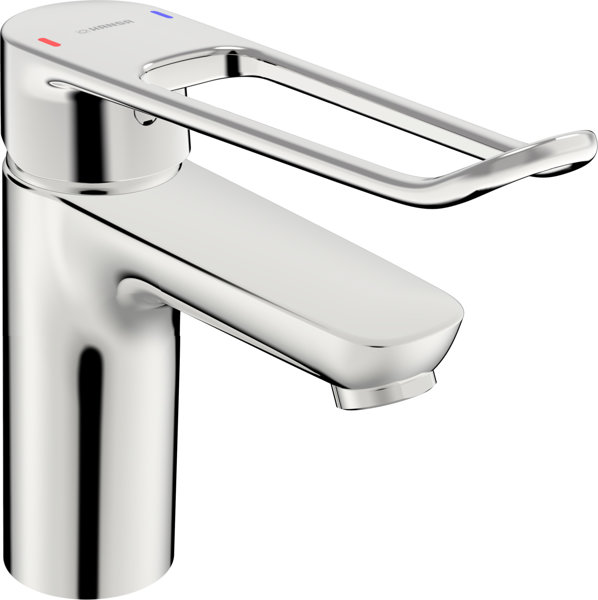 Hansa Hansaclinca basin mixer, projection 114 mm, without pull rod, lever 209 mm, chrome, 45022185